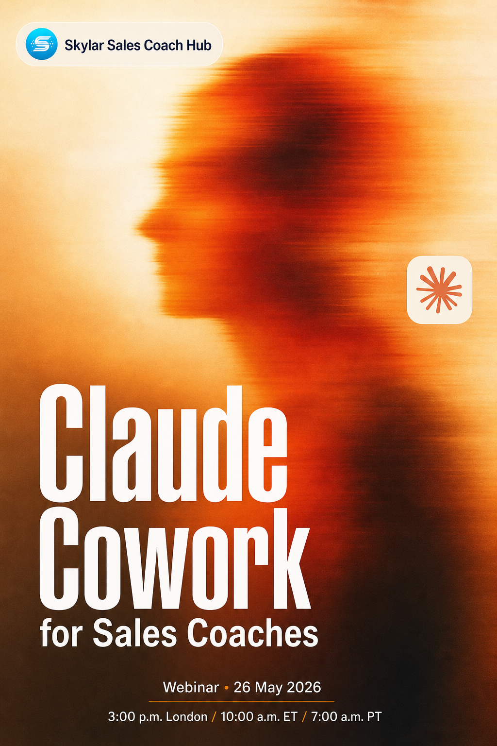 Claude Cowork for Sales Coaches webinar poster