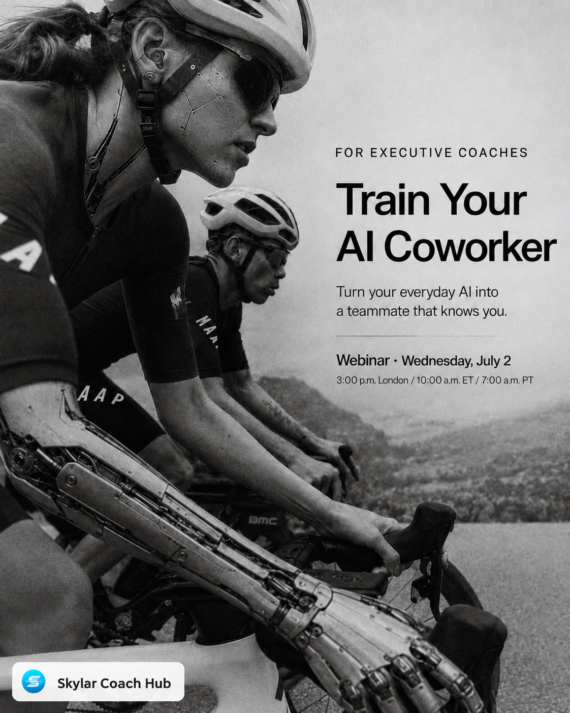 Train Your AI Coworker webinar poster for executive coaches